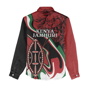 Happy Jamhuri Day Kenya Women Casual Shirt Kenyan Lion and Maasai Shield