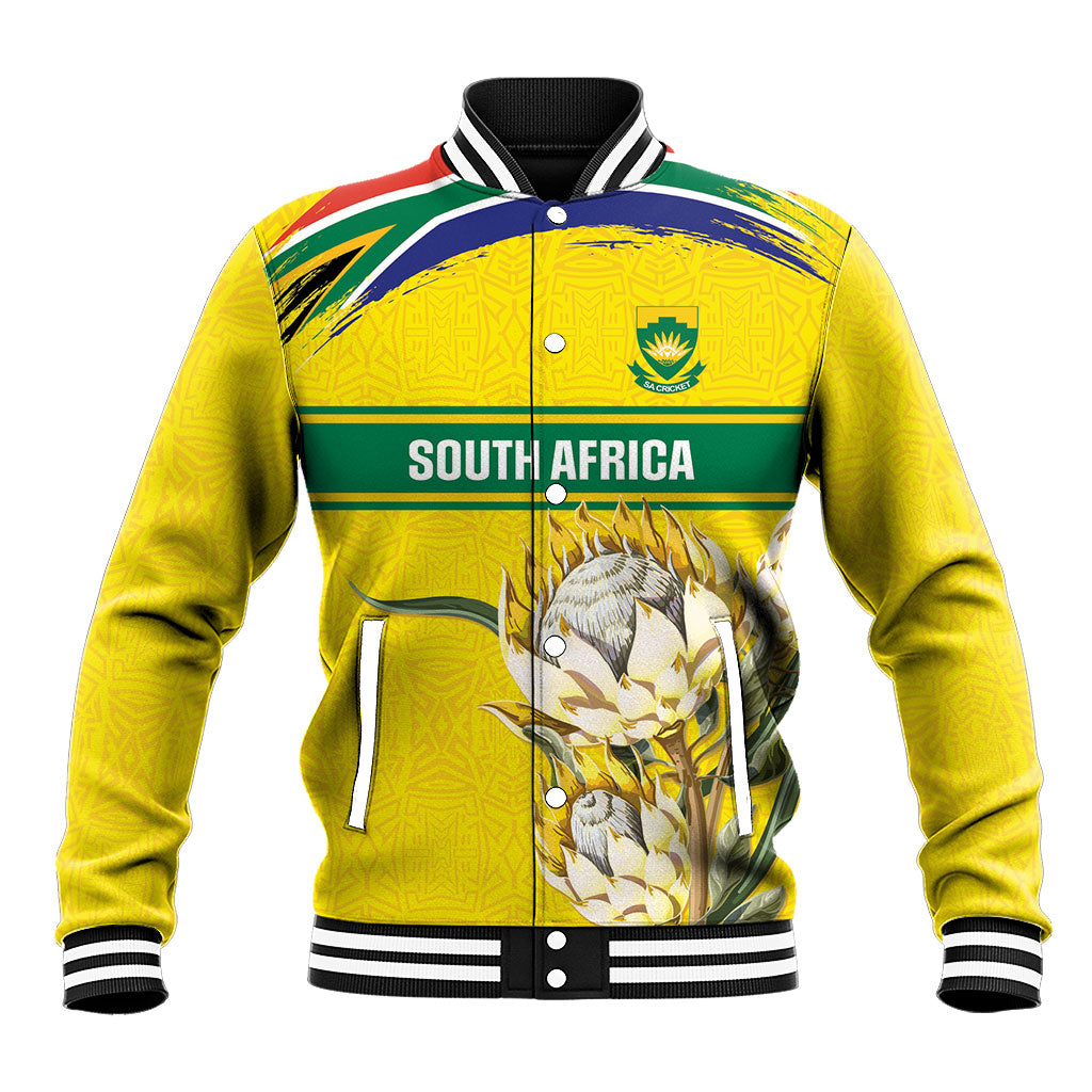 World Cricket Custom South Africa Baseball Jacket Protea Flower Come On Proteas!