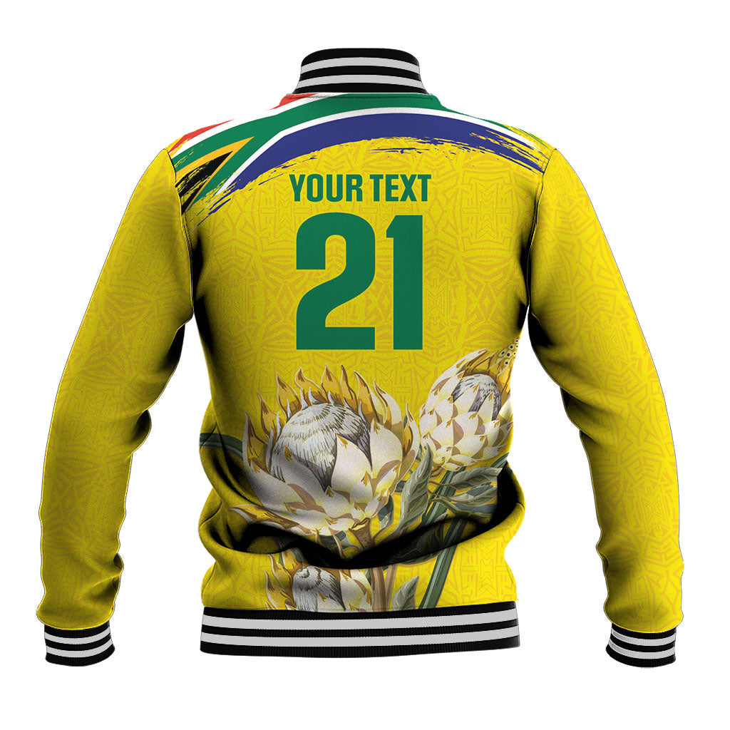 World Cricket Custom South Africa Baseball Jacket Protea Flower Come On Proteas!