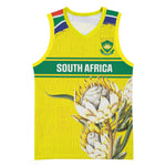 World Cricket Custom South Africa Basketball Jersey Protea Flower Come On Proteas!