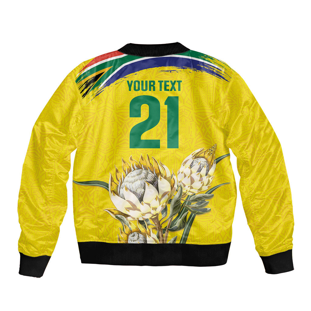 World Cricket Custom South Africa Bomber Jacket Protea Flower Come On Proteas!