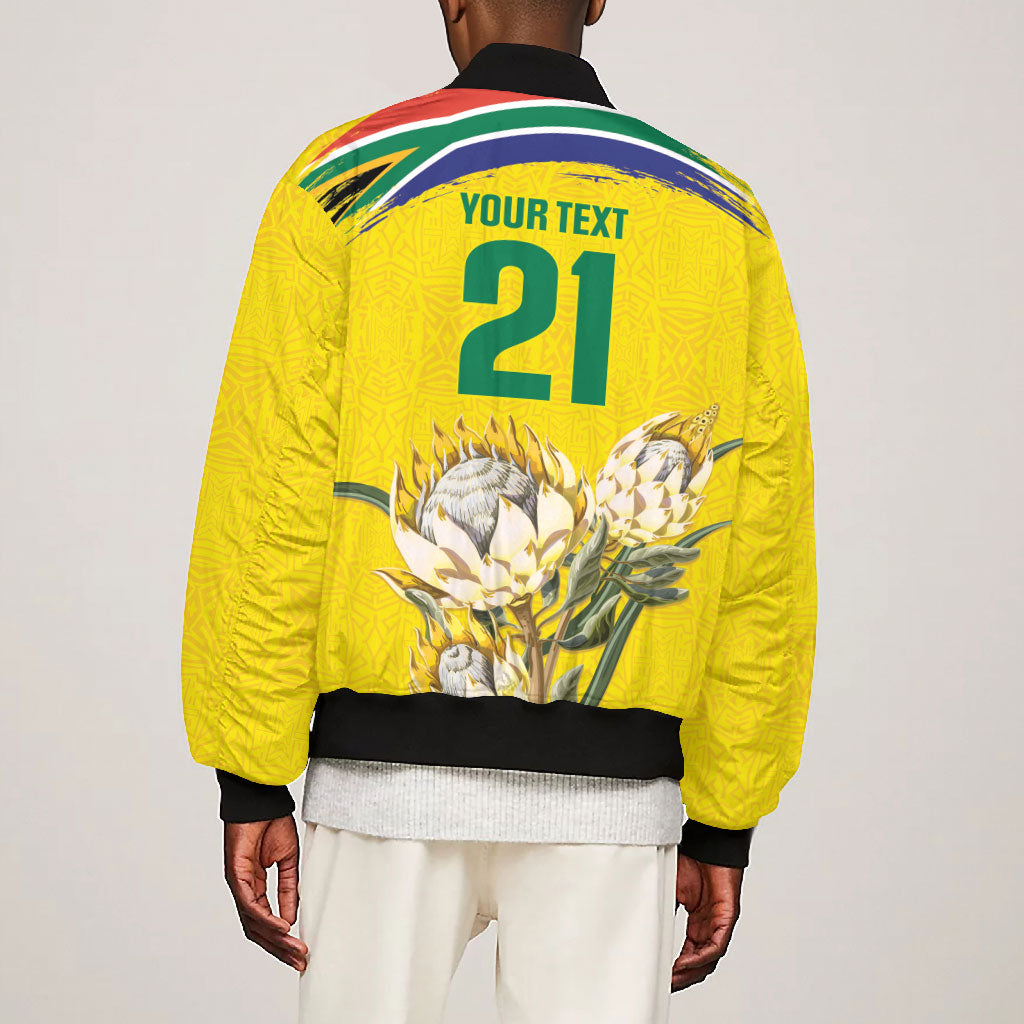 World Cricket Custom South Africa Bomber Jacket Protea Flower Come On Proteas!