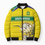 World Cricket Custom South Africa Bomber Puffer Jacket Protea Flower Come On Proteas!