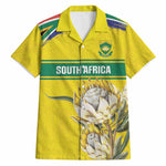 World Cricket Custom South Africa Hawaiian Shirt Protea Flower Come On Proteas!