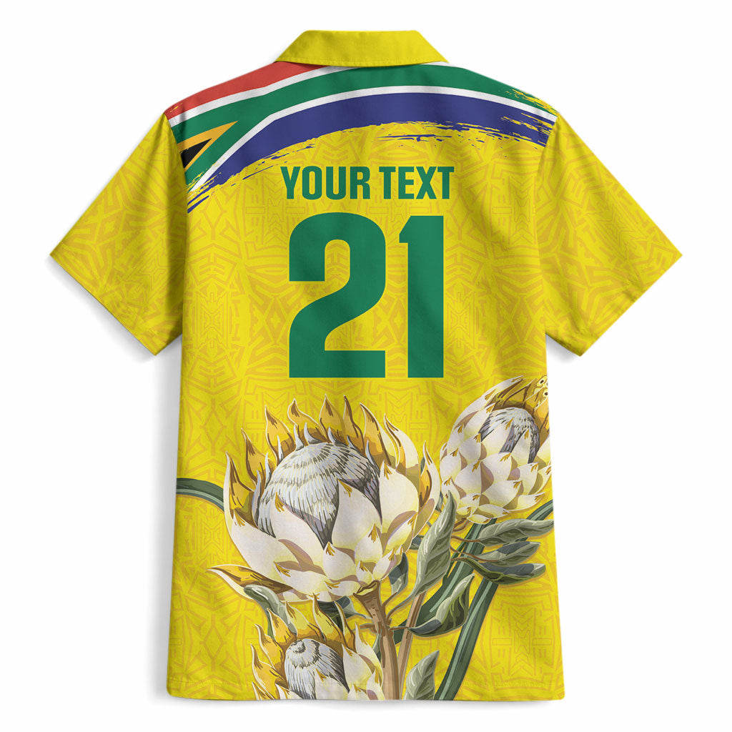 World Cricket Custom South Africa Hawaiian Shirt Protea Flower Come On Proteas!
