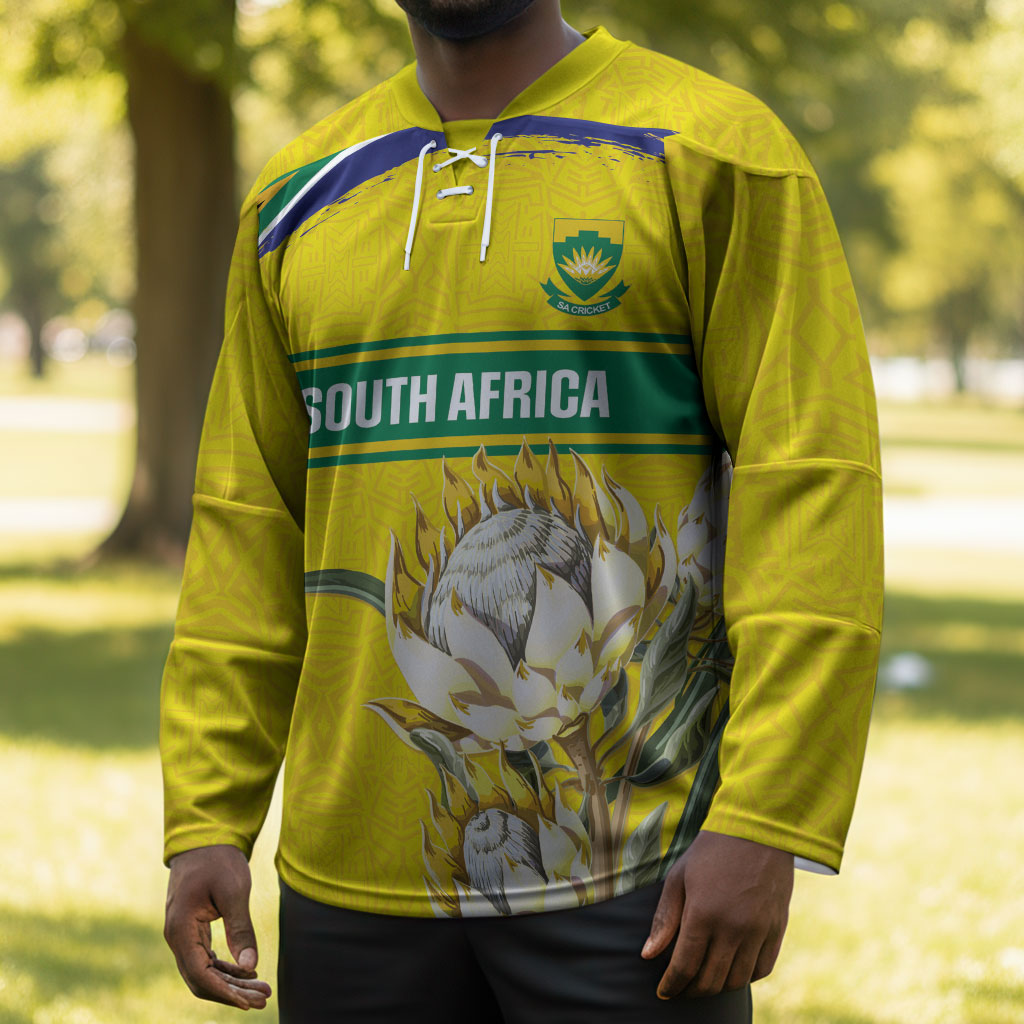 World Cricket Custom South Africa Hockey Jersey Protea Flower Come On Proteas!