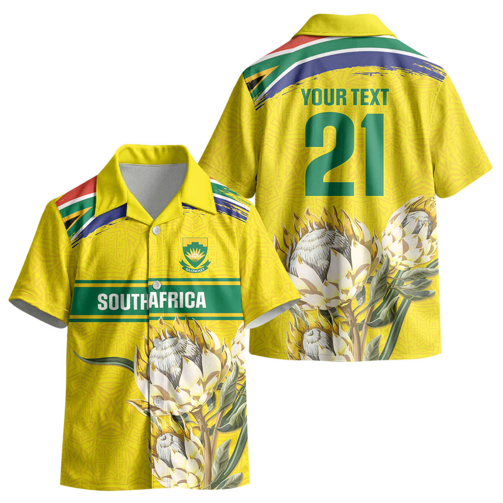 World Cricket Custom South Africa Kid Hawaiian Shirt Protea Flower Come On Proteas!