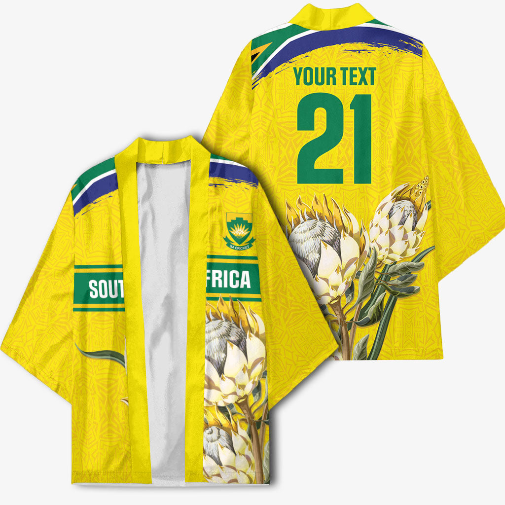 World Cricket Custom South Africa Kimono Protea Flower Come On Proteas!