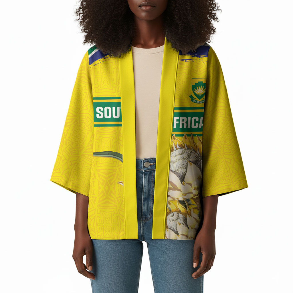 World Cricket Custom South Africa Kimono Protea Flower Come On Proteas!