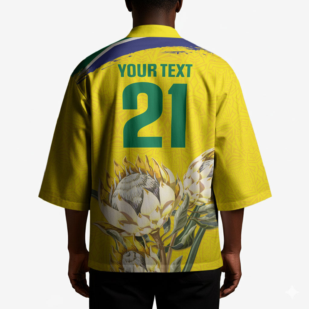 World Cricket Custom South Africa Kimono Protea Flower Come On Proteas!