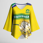 World Cricket Custom South Africa Kimono Sleeve Blouse Protea Flower Come On Proteas!