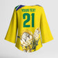 World Cricket Custom South Africa Kimono Sleeve Blouse Protea Flower Come On Proteas!