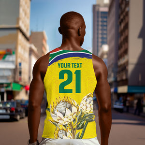 World Cricket Custom South Africa Men Tank Top Protea Flower Come On Proteas!