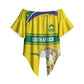 World Cricket Custom South Africa Off Shoulder Wrap Waist Top Protea Flower Come On Proteas!