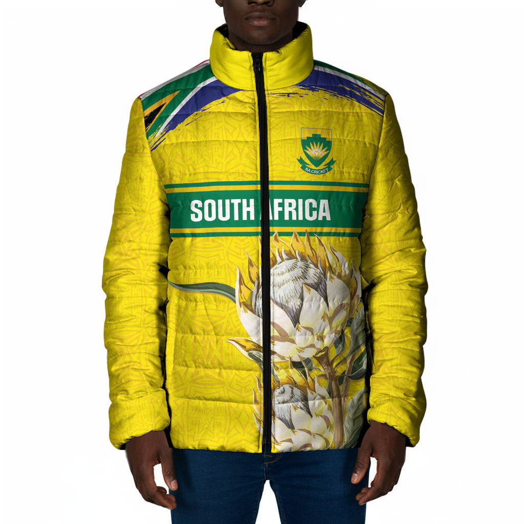 World Cricket Custom South Africa Padded Jacket Protea Flower Come On Proteas!