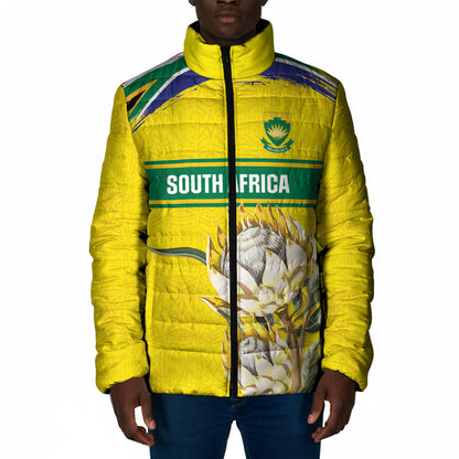 World Cricket Custom South Africa Padded Jacket Protea Flower Come On Proteas!