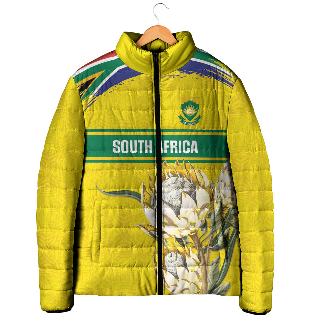 World Cricket Custom South Africa Padded Jacket Protea Flower Come On Proteas!