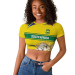 World Cricket Custom South Africa Raglan Cropped T shirt Protea Flower Come On Proteas!