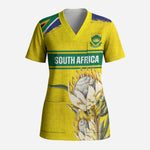 World Cricket Custom South Africa Scrub Top Protea Flower Come On Proteas!