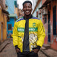 World Cricket Custom South Africa Sleeve Zip Bomber Jacket Protea Flower Come On Proteas!
