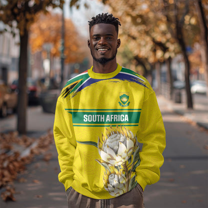 World Cricket Custom South Africa Sweatshirt Protea Flower Come On Proteas!