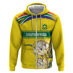 World Cricket Custom South Africa Zip Hoodie Protea Flower Come On Proteas!