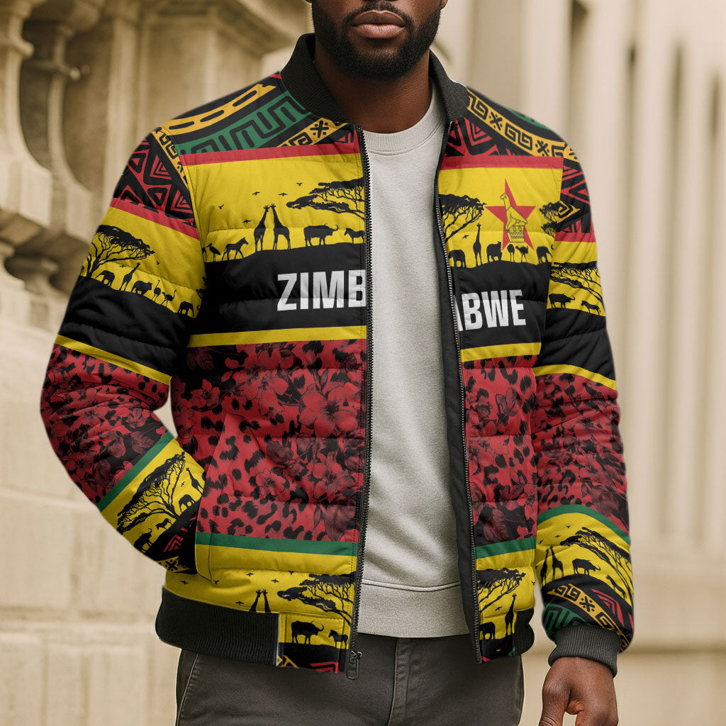 World Cricket Custom Zimbabwe Bomber Puffer Jacket Zimbabwe Bird Go Chevrons!