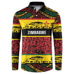 World Cricket Custom Zimbabwe Button Sweatshirt Zimbabwe Bird Go Chevrons!
