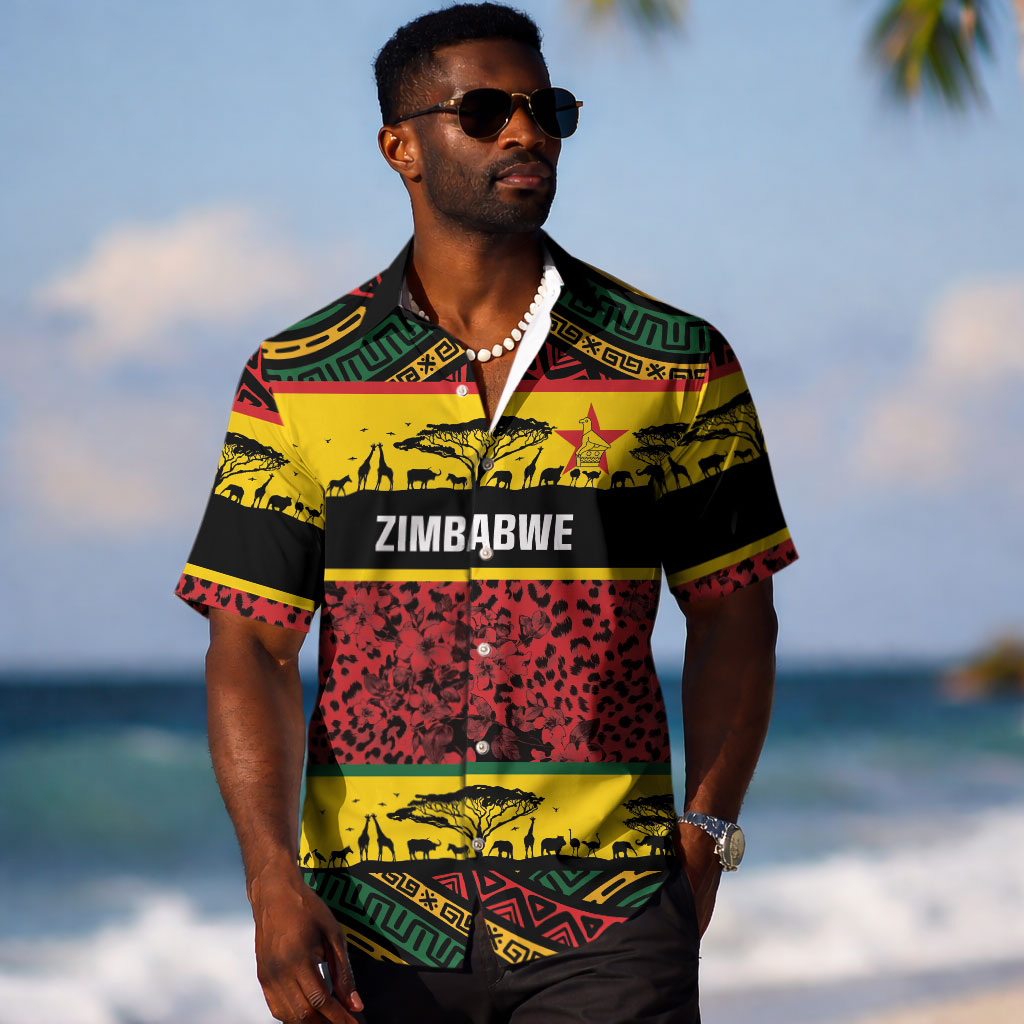 World Cricket Custom Zimbabwe Hawaiian Shirt Zimbabwe Bird Go Chevrons!