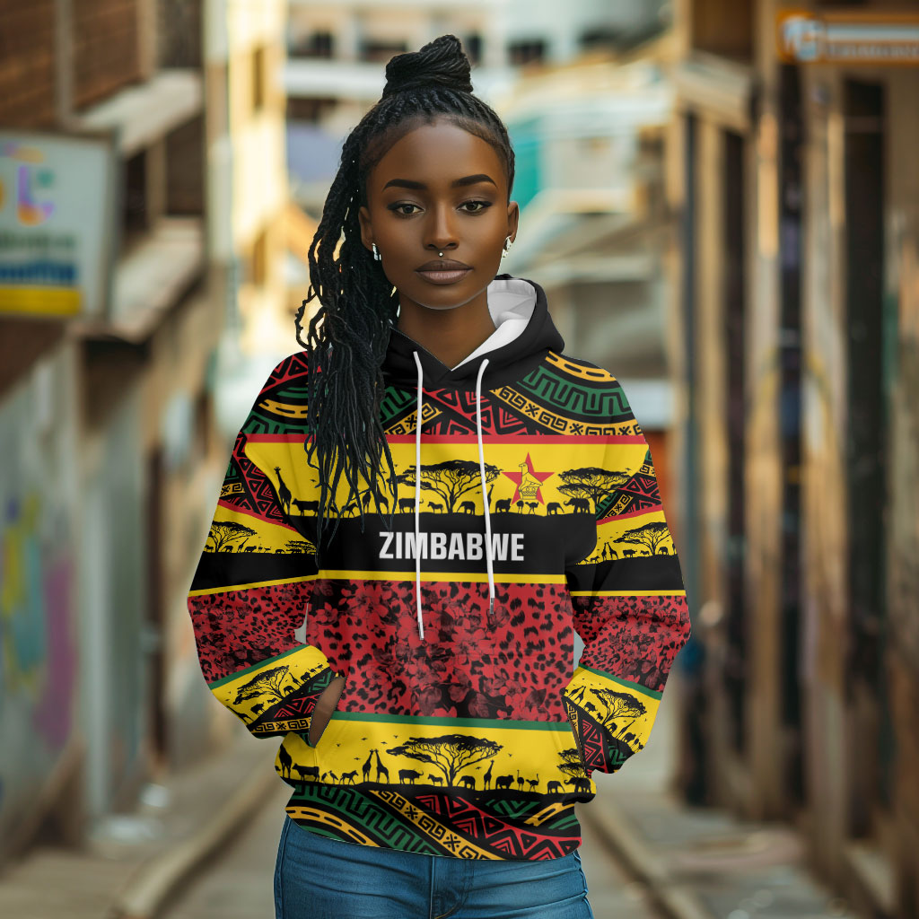World Cricket Custom Zimbabwe Hoodie Zimbabwe Bird Go Chevrons!