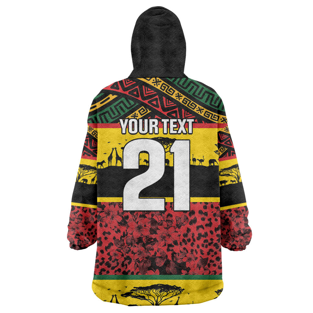 World Cricket Custom Zimbabwe Kid Wearable Blanket Hoodie Zimbabwe Bird Go Chevrons!