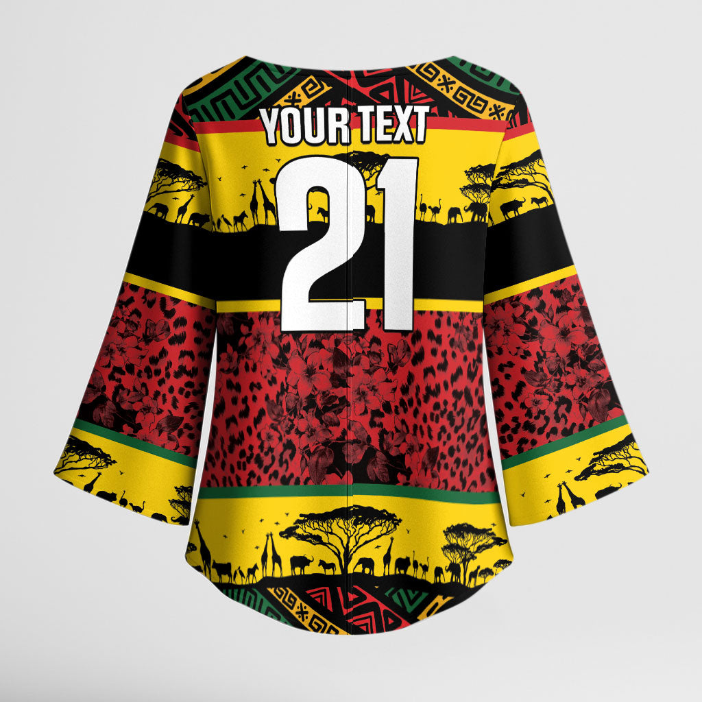 World Cricket Custom Zimbabwe Kimono Sleeve Blouse Zimbabwe Bird Go Chevrons!