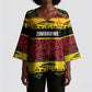 World Cricket Custom Zimbabwe Kimono Sleeve Blouse Zimbabwe Bird Go Chevrons!