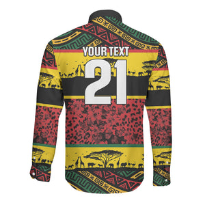 World Cricket Custom Zimbabwe Long Sleeve Button Shirt Zimbabwe Bird Go Chevrons!