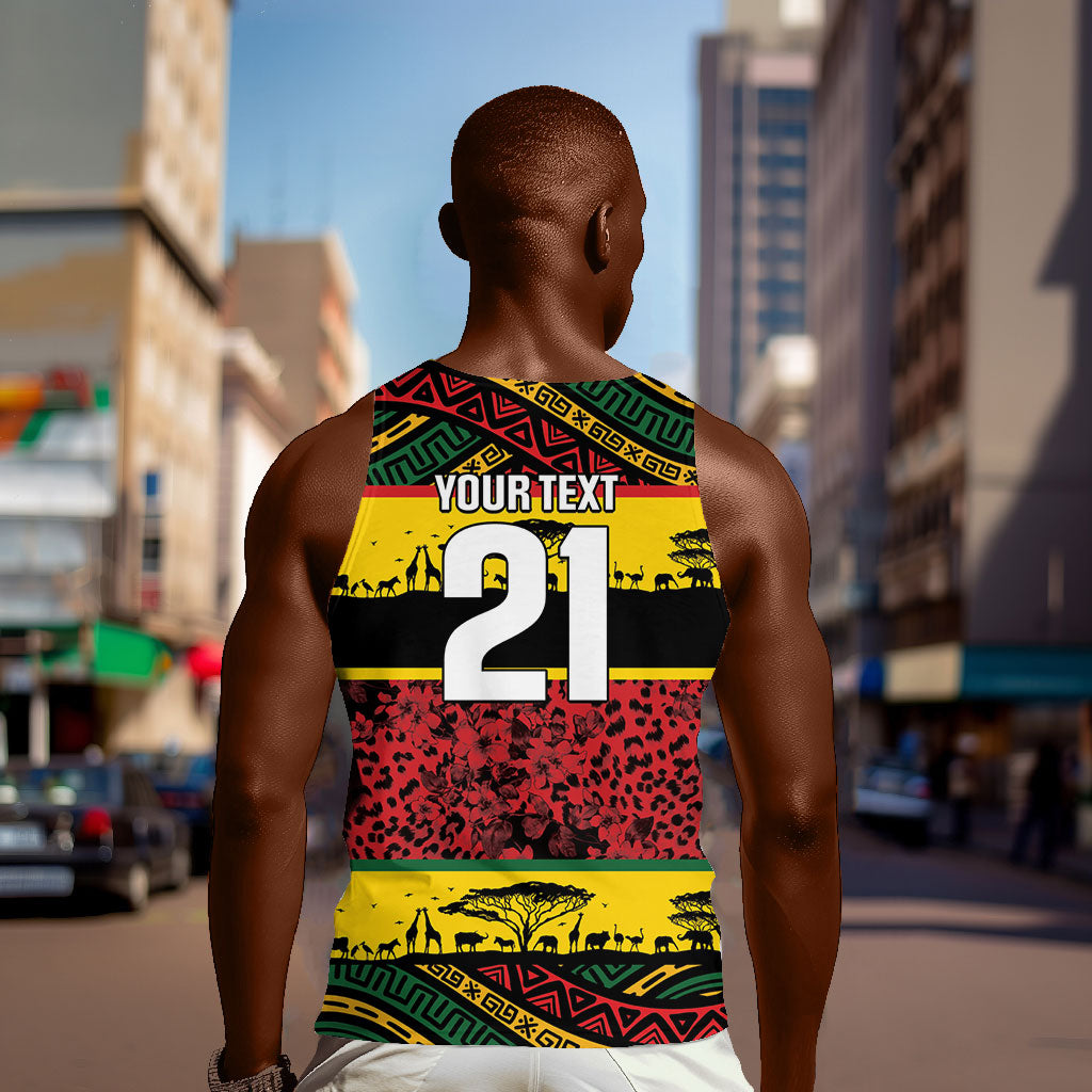 World Cricket Custom Zimbabwe Men Tank Top Zimbabwe Bird Go Chevrons!