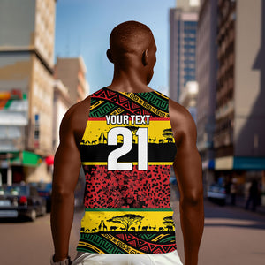 World Cricket Custom Zimbabwe Men Tank Top Zimbabwe Bird Go Chevrons!
