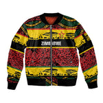 World Cricket Custom Zimbabwe Sleeve Zip Bomber Jacket Zimbabwe Bird Go Chevrons!