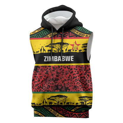 World Cricket Custom Zimbabwe Sleeveless Hoodie Zimbabwe Bird Go Chevrons!