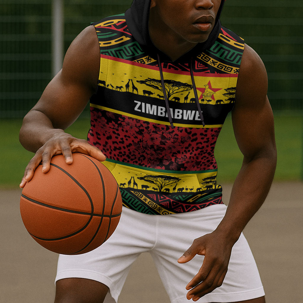 World Cricket Custom Zimbabwe Sleeveless Hoodie Zimbabwe Bird Go Chevrons!