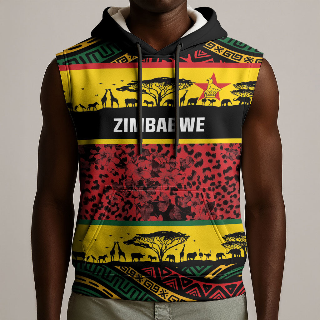 World Cricket Custom Zimbabwe Sleeveless Hoodie Zimbabwe Bird Go Chevrons!