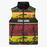 World Cricket Custom Zimbabwe Sleeveless Puffer Jacket Zimbabwe Bird Go Chevrons!