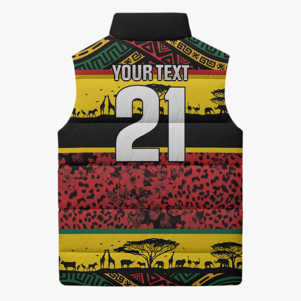 World Cricket Custom Zimbabwe Sleeveless Puffer Jacket Zimbabwe Bird Go Chevrons!