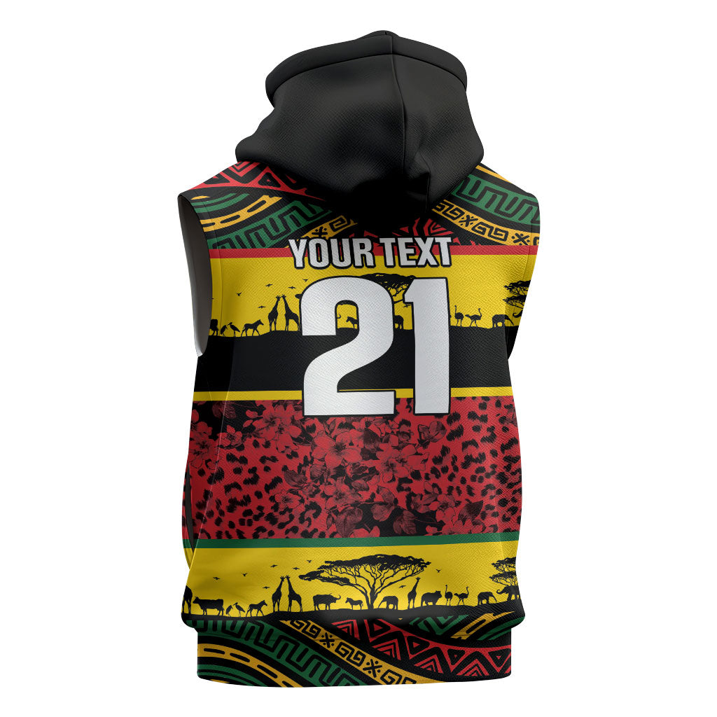 World Cricket Custom Zimbabwe Sleeveless Zip Hoodie Zimbabwe Bird Go Chevrons!