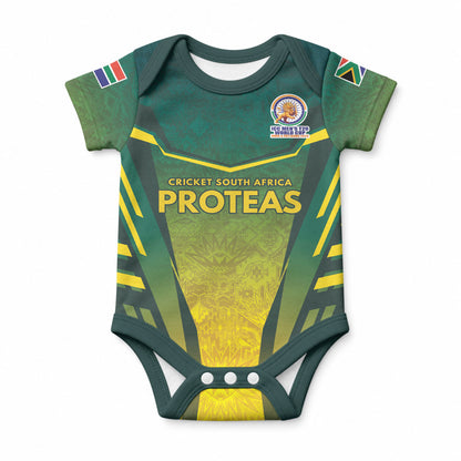 Custom South Africa Cricket Spirit 2026 Baby Onesie World T20 Edition