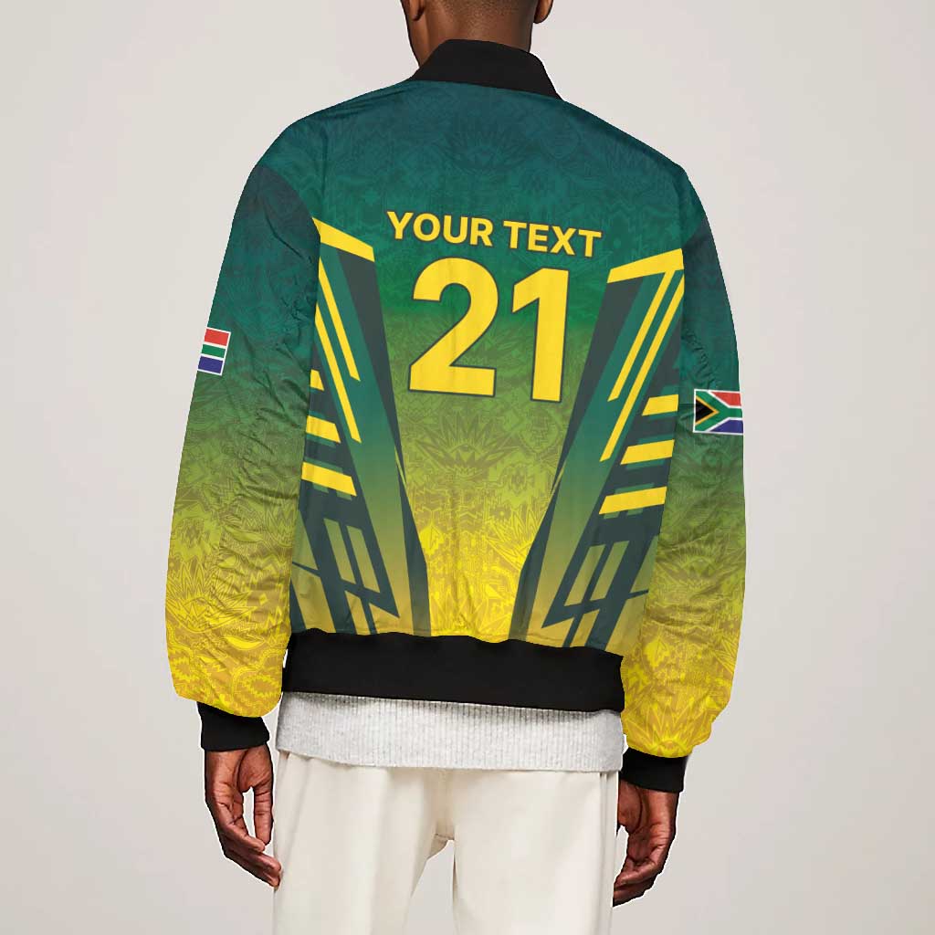 Custom South Africa Cricket Spirit 2026 Bomber Jacket World T20 Edition - African Pride