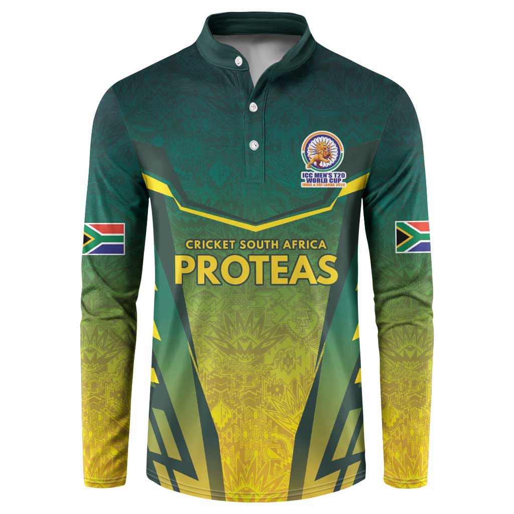 Custom South Africa Cricket Spirit 2026 Button Sweatshirt World T20 Edition