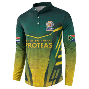 Custom South Africa Cricket Spirit 2026 Button Sweatshirt World T20 Edition