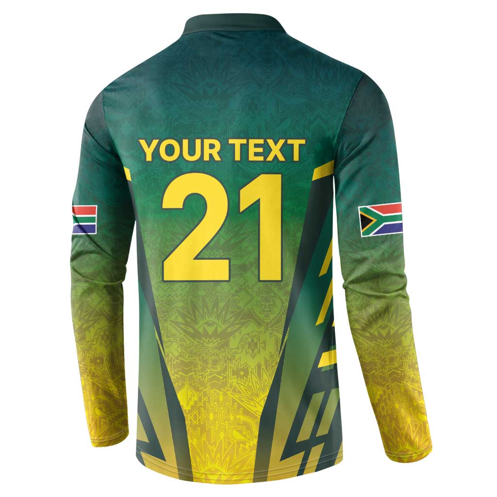 Custom South Africa Cricket Spirit 2026 Button Sweatshirt World T20 Edition
