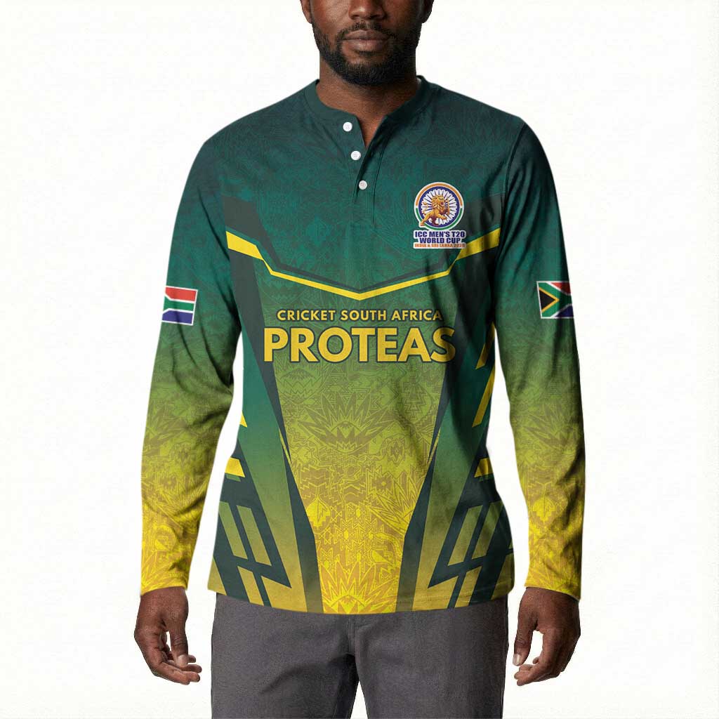 Custom South Africa Cricket Spirit 2026 Button Sweatshirt World T20 Edition