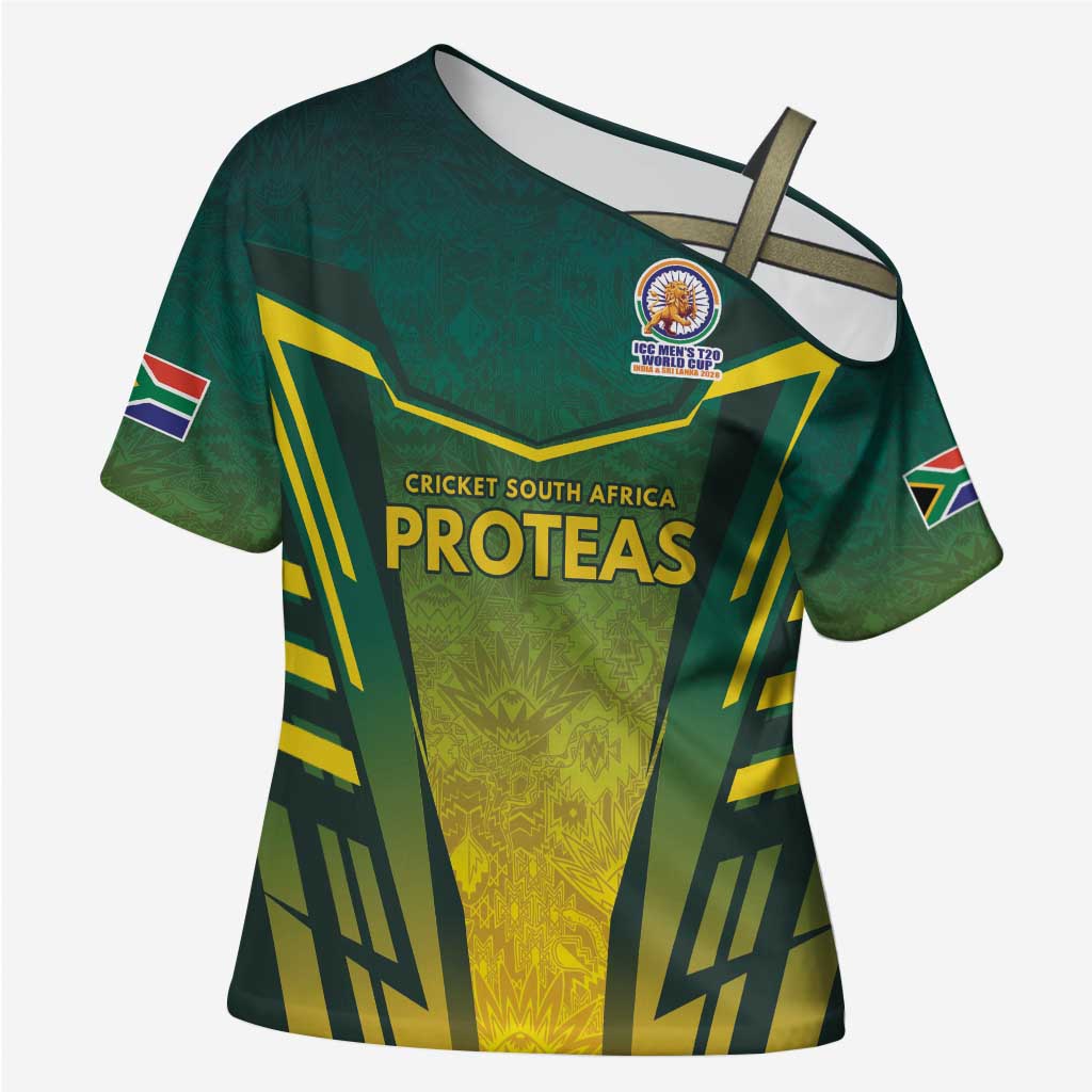 Custom South Africa Cricket Spirit 2026 Cross Shoulder Shirt World T20 Edition